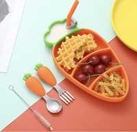 Силиконовый детский набор посуды,силиконовая посуда детская