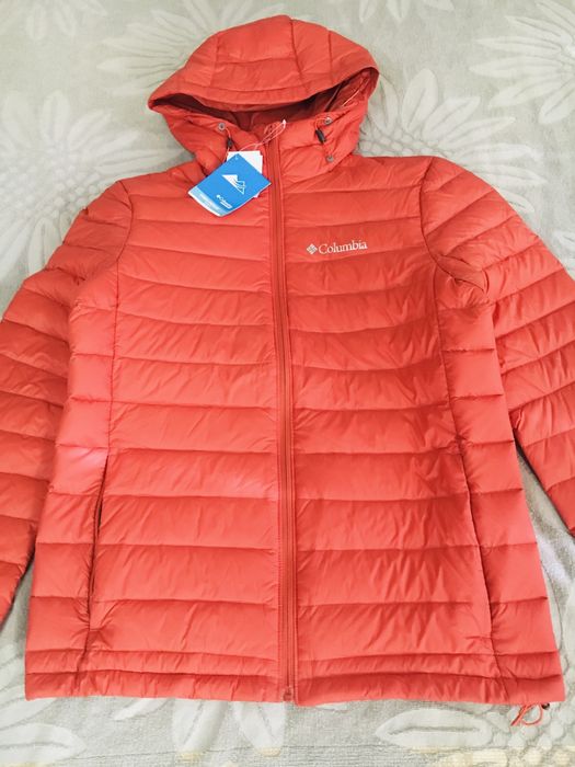 Оригинальный пуховик изUSA COLUMBIA яркокрасный цвет подарок бесплатно