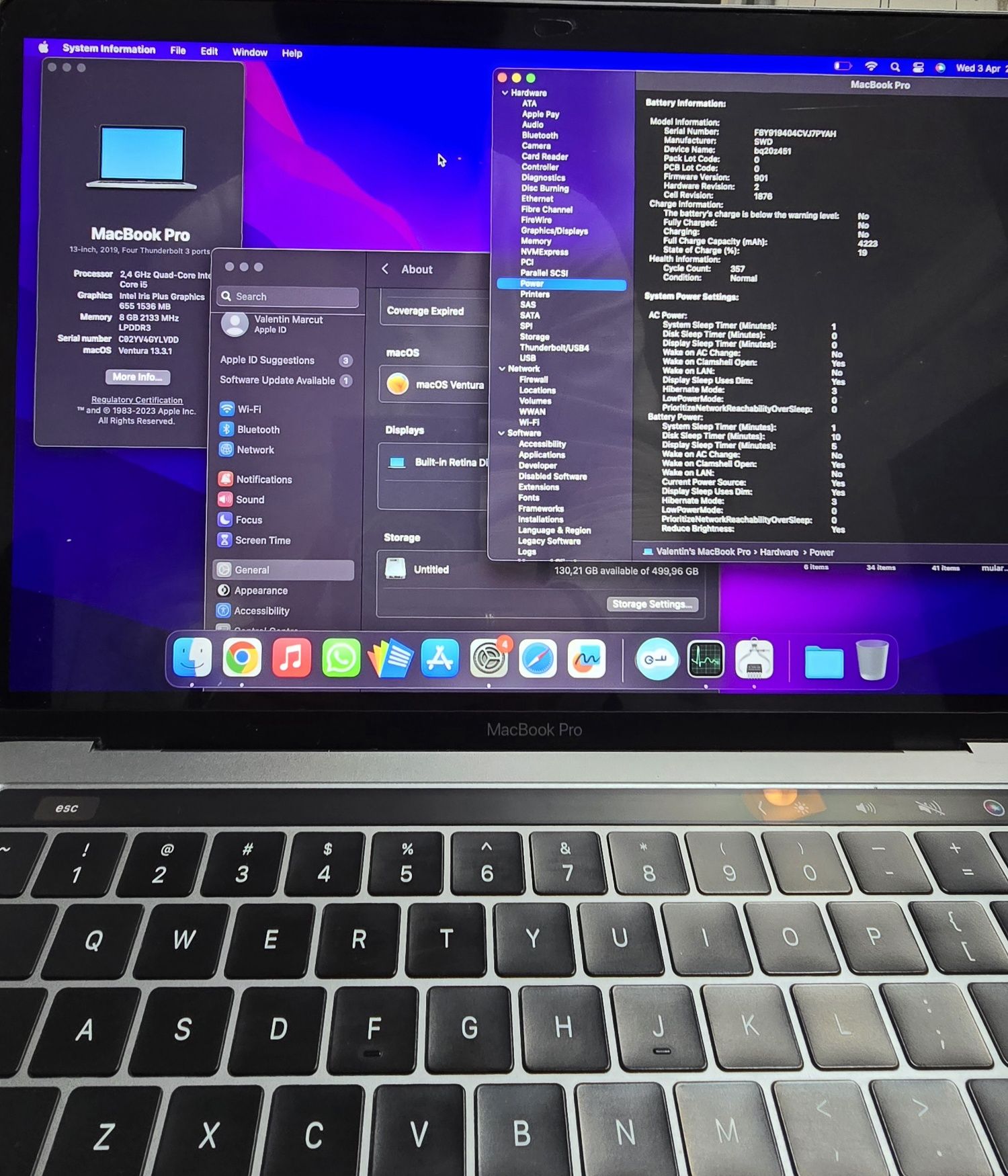 Apple Macbook Pro 2019 touchbar 512ssd
