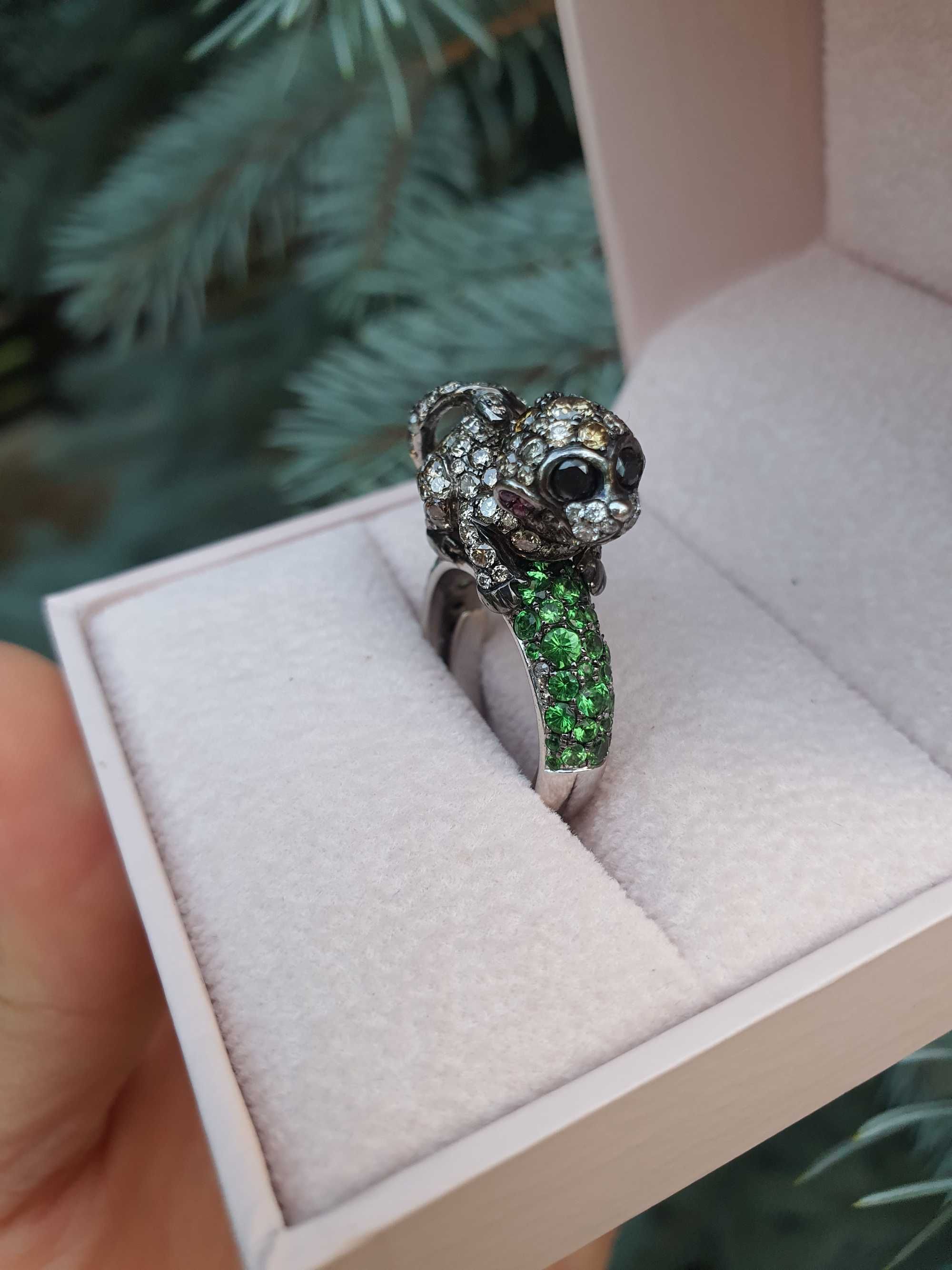 Inel Sillam cu Diamante 2.87 ct,tsavanite,safire roz