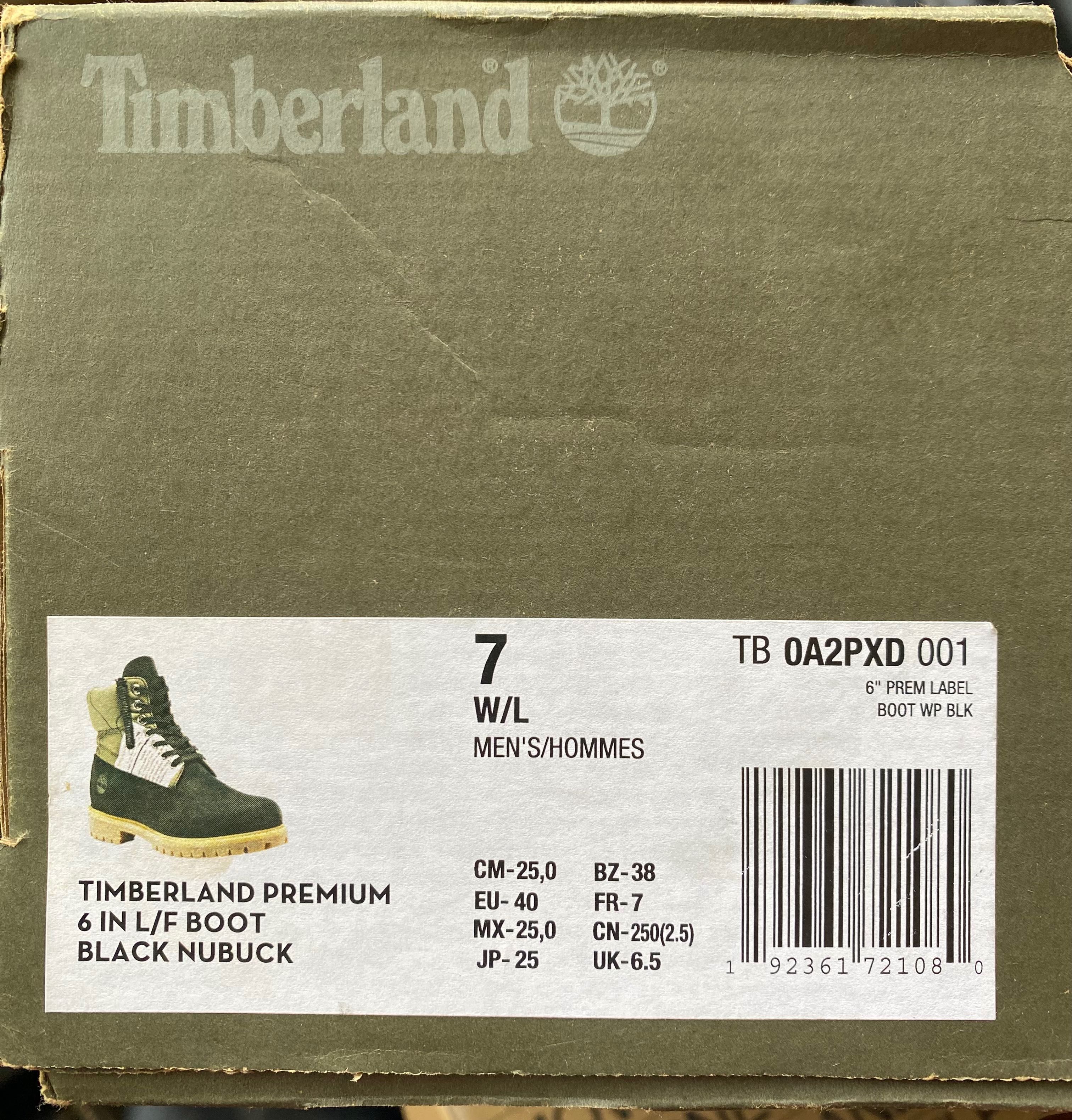 Timberland Premium 6 IN от набук с надпис Черен/Зелен 40