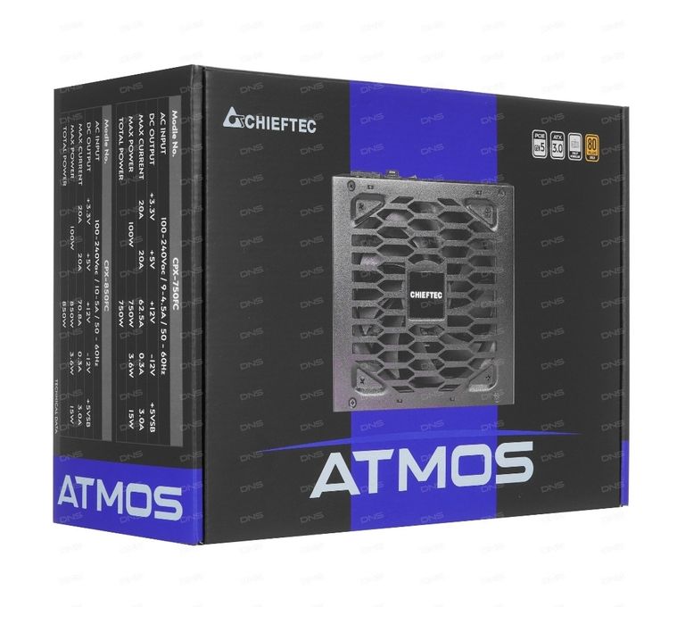 Блок питания Chieftec ATMOS 750W [CPX-750FC] 80+ GOLD.