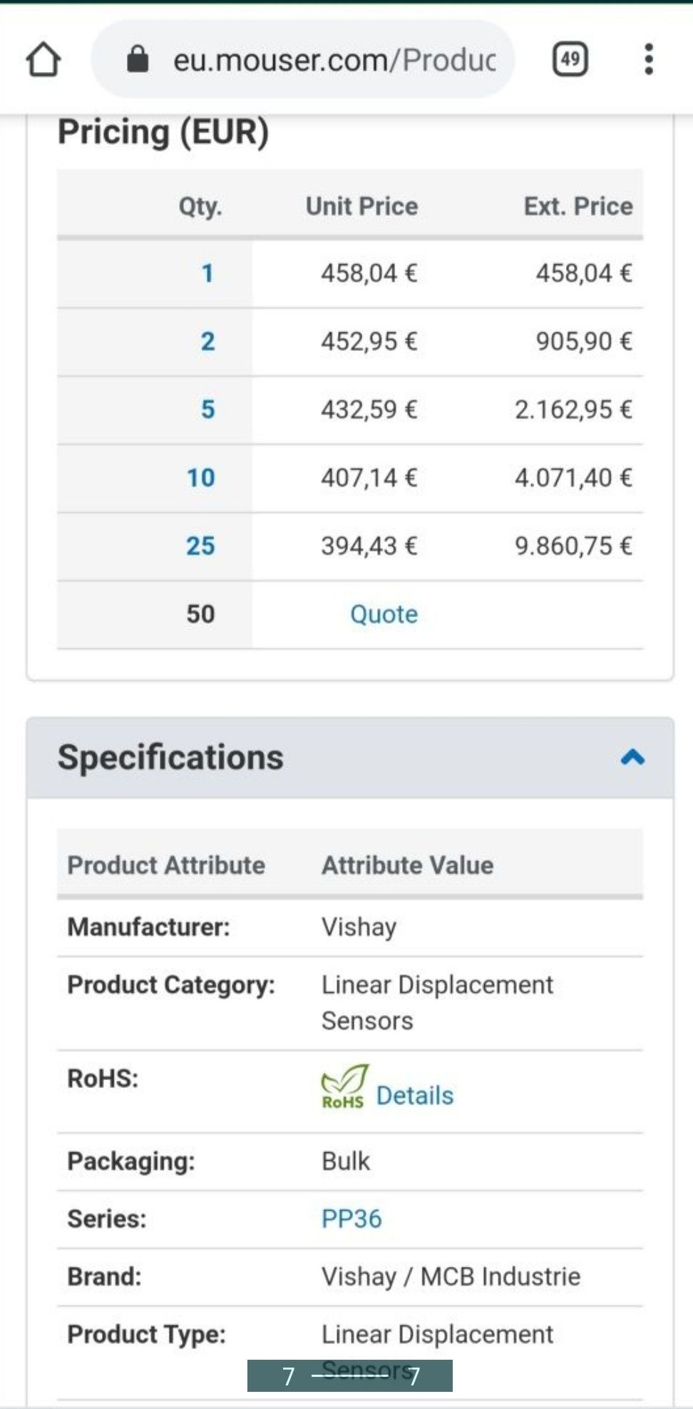 Sensor MCB industrie Made in FRANCE P22E PMR 5T Line 1%. Produs Nou.
