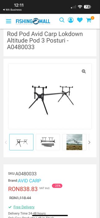 Vand RodPod Avid Carp Lokdown Altitude Pod 3 Posturi impecabil+senzori