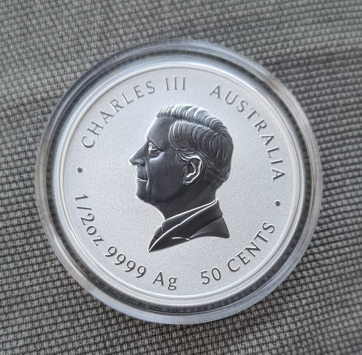 Сребърна монета, австралийски лунар, Змия, 1/2 унция, 2025 г.