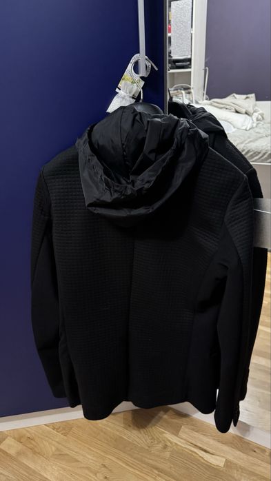 Blazer Armani Exchange negru cu gluga detasabila