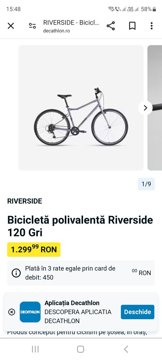 Bicicleta Btwin Riverside 120, 28 Inch