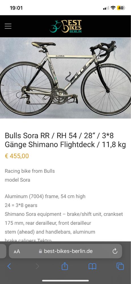 Bicicleta Cursiera Bulls Sora RR