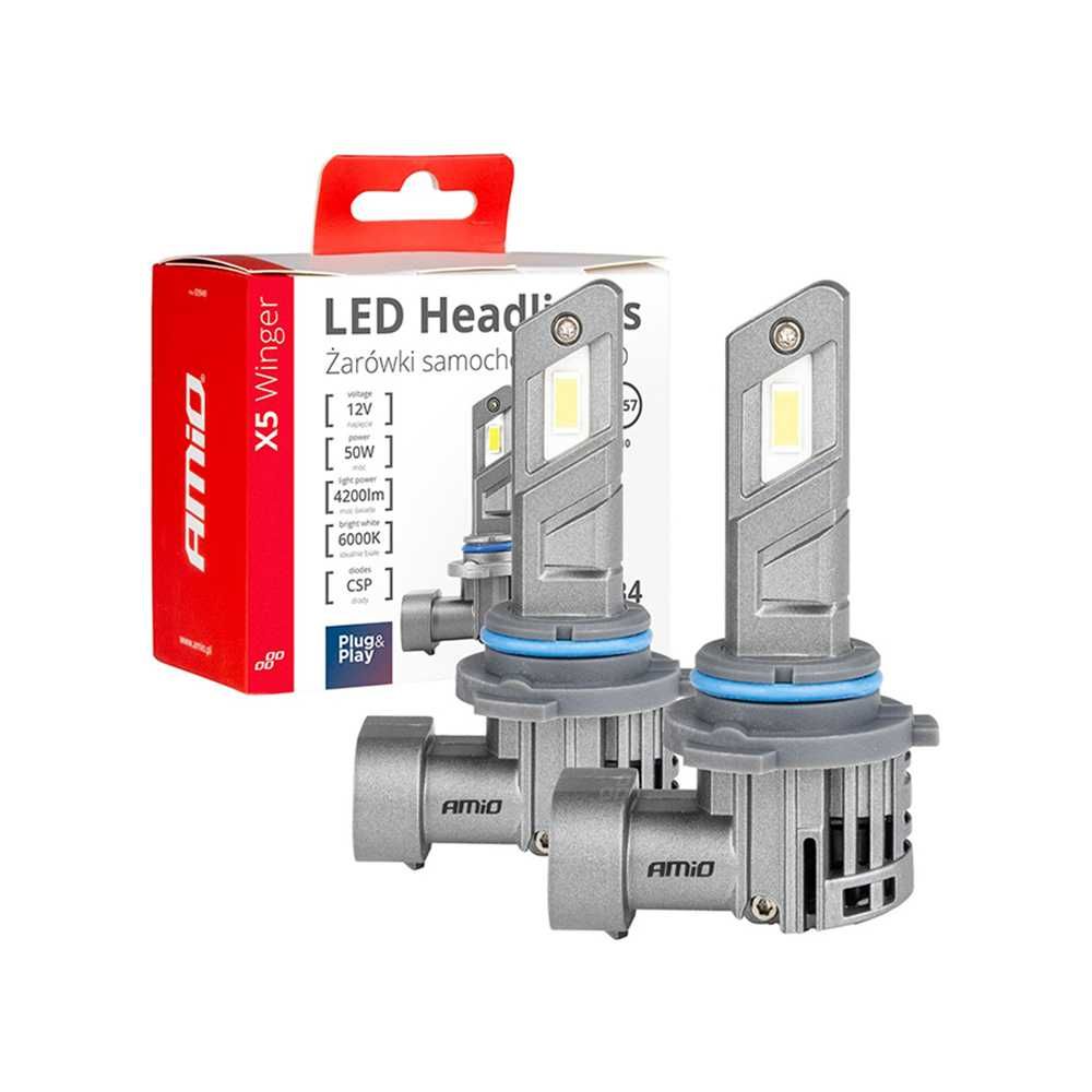 LED крушка HB4, X5 серия Winger, 50W Canbus, 6000K, Amio
