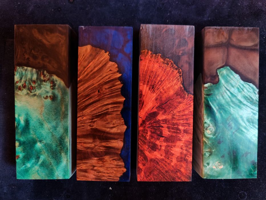 Lemn stabilizat mâner,plasele,cuțit, briceag , hibrid