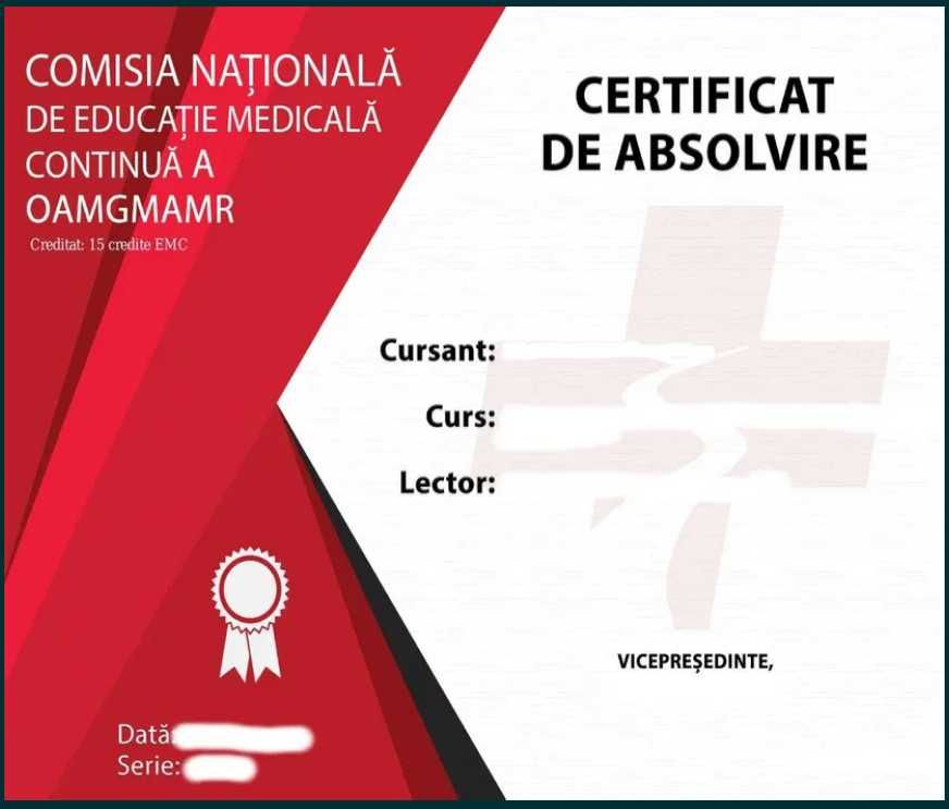 Credite OAMMR Diploma Examen Asistent Cursuri Testare Medical EMC