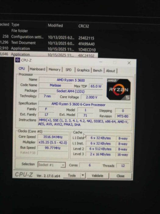 AMD AM4 Ryzen 5 3600 6 core 12 threads с вентилатор