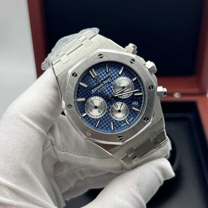 audemars piguet royal oak  сребристо синьо