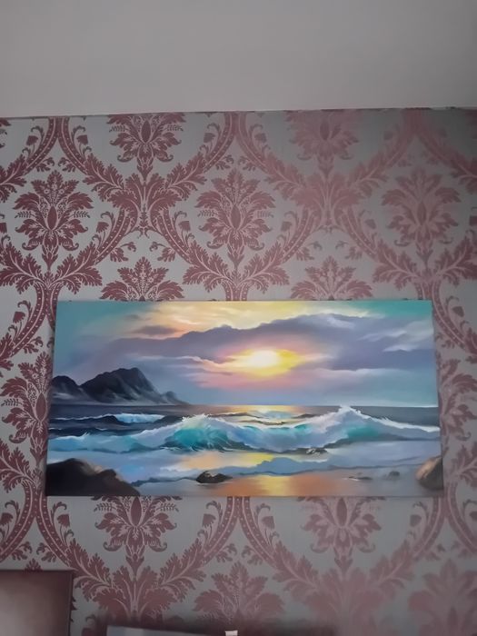 Картина" закат" 50х100,масло, платно