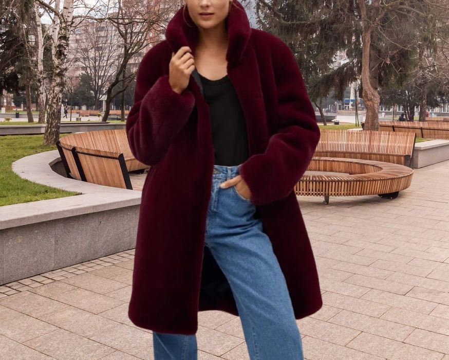 Blana midi vișinie (burgund) mango