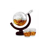 Set Sticla Cognac, Whiskey - decantor glob si 2 pahare