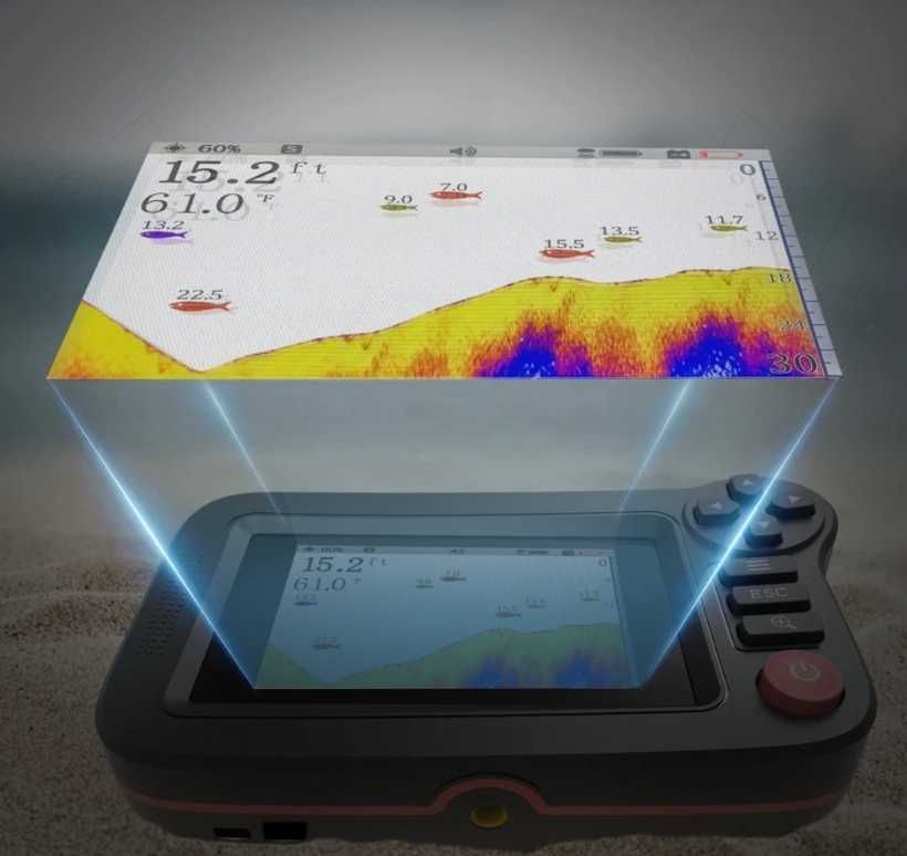 Риболовен Сонар Безжичен За Лодки Голям Цветен LCD Екран Обхват 200m