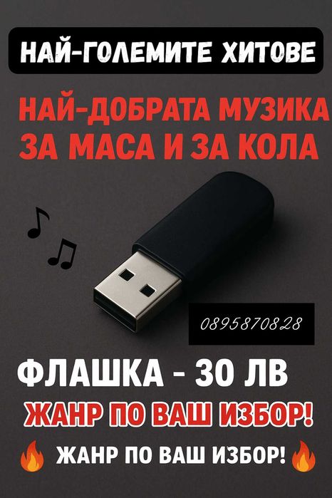 Флашка с музика  по ваш избор
