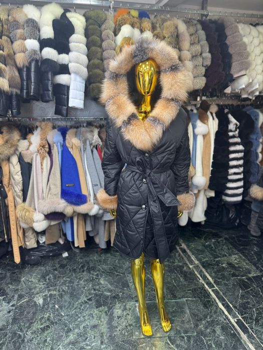 Geaca lunga fas cu blana naturala