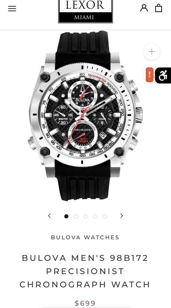 Bulova Precisionist Chronograph 300M Black Dial 98B172