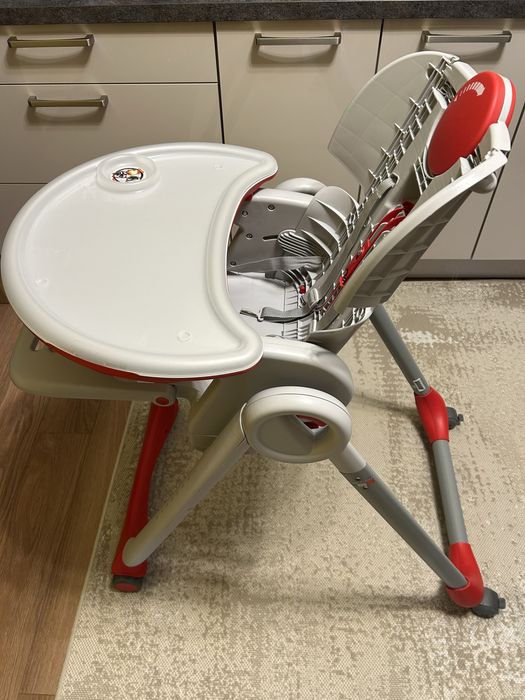 Scaun de masa Chicco Polly 2 Start, 0 luni +, 4 roti, Elefant