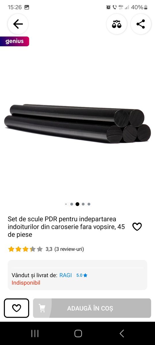 Set de scule pdr pentru îndepărtarea indoiturilor din caroserie