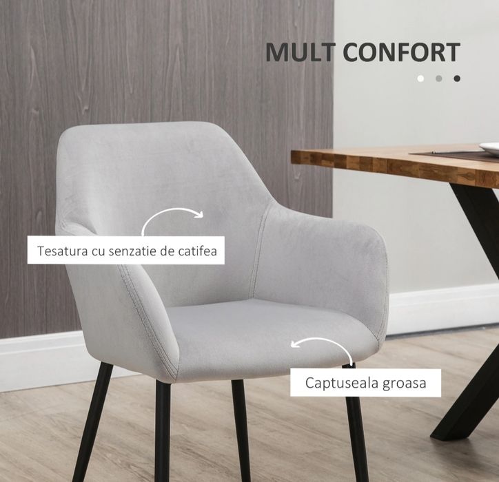 4 buc scaun modern gri NOU