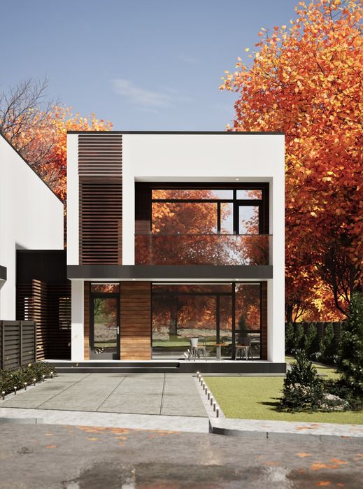 Casă Vila Design Modern & Ferestre PANORAMICE  Hlincea+magazie