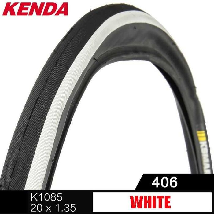 Велосипедна гума KENDA Ksmart (20 x 1.35) (32-406) Черна/Бели ленти