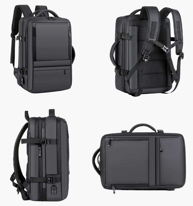 Rucsac Calatorie WizzAir, Extensibil, Business, 40 L, Negru, OBRALIX®