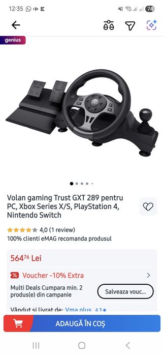 Set volan si pedale ganing Trust GXT289 nou