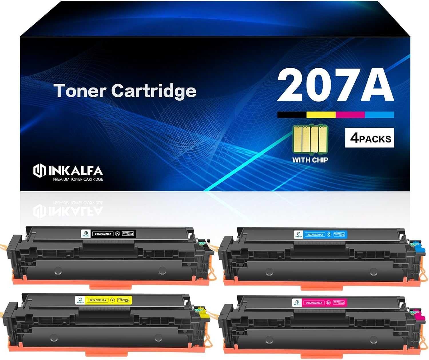 Тонер касети 207A с чип,за HP 207A 207X - W2210A W2211A W2212A W2213A