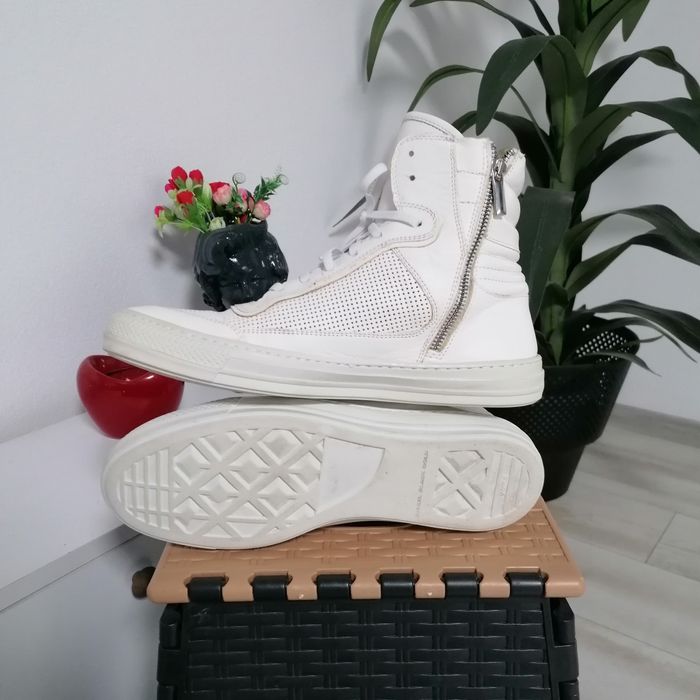 Ghete bărbați Diesel Black Gold White, piele naturală, import Italia