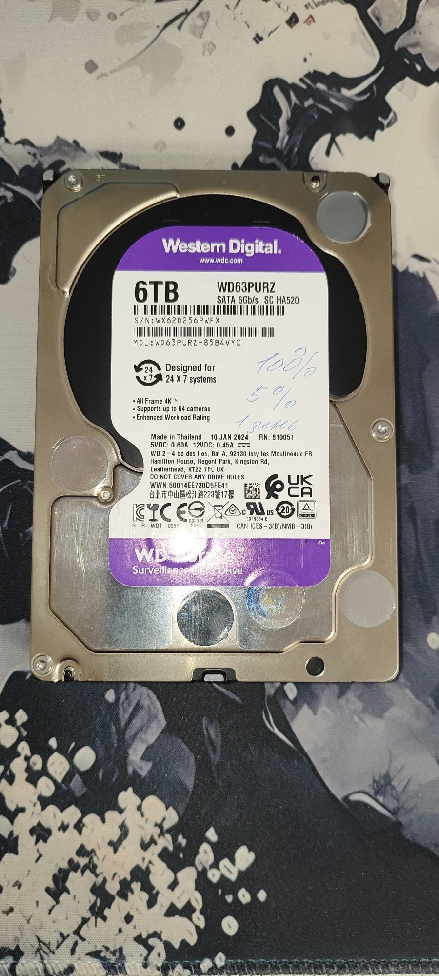 Жёсткий диск Western Digital 6TB рабочий