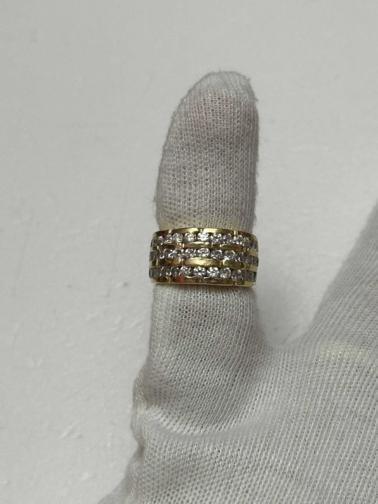 INEL AUR 14K + Cristale Zirconia - 3 Randuri - Lat - 8.1g. - 310lei/gr