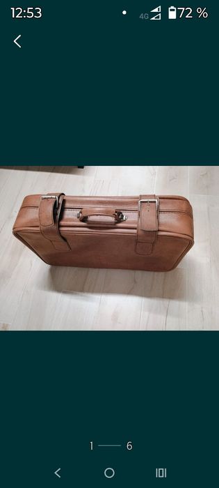 Geamantan vechi,piele , 67cm x40 cm