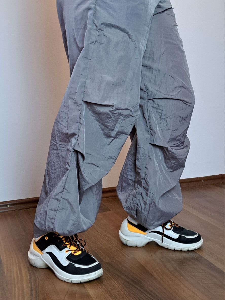 Grey Parachute Pants