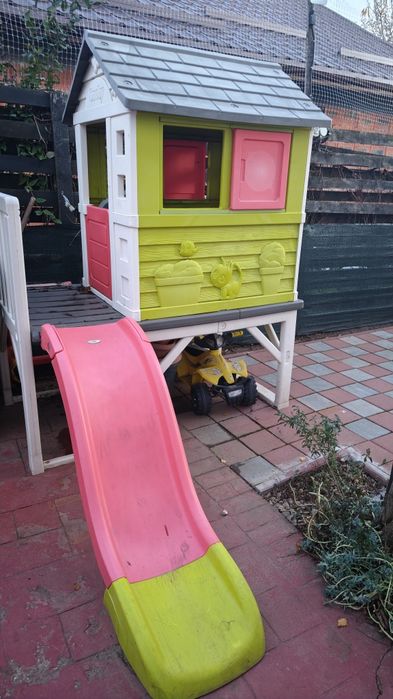 Căsuța Smoby copii cu tobogan