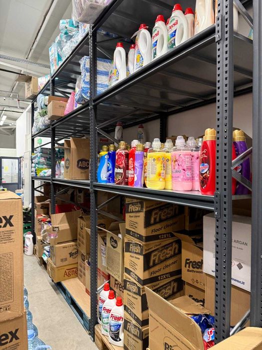 Стелаж метален за тежки стоки за магазин и архив