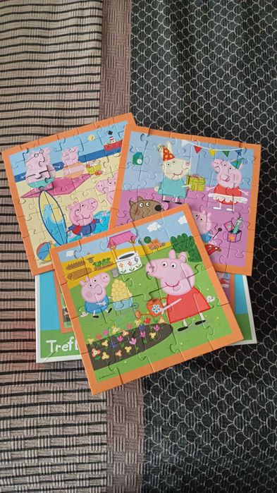 jocuri jucarii puzzle Pepa pig 3 in 1 noriel smyk zara