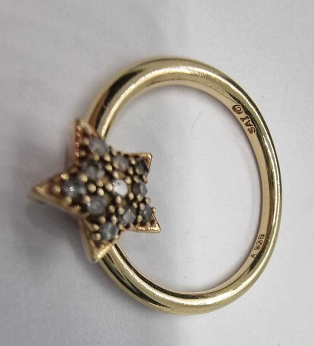 Inel Argint925 Vermeil Cu Diamante