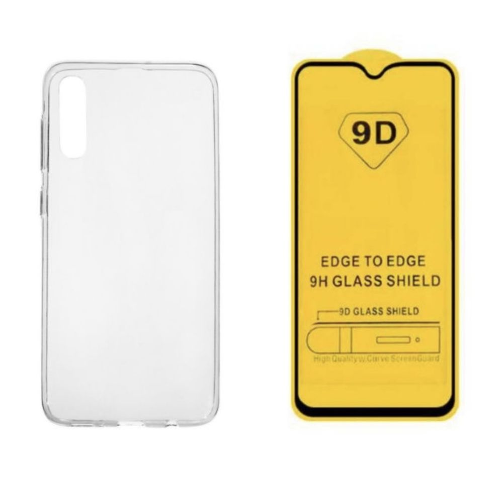 Husa Silicon Premium si Folie Sticla Curbata 9D - Huawei P30 Lite