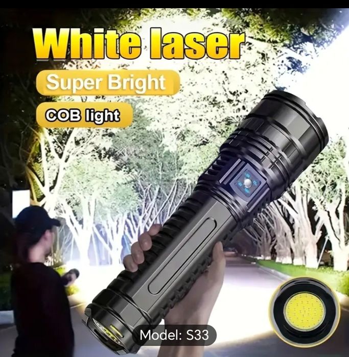 Lanternă LED ultra-luminoasă de 100.000 lumeni REALI