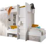 Set Mobila Dormitor tineret Maxi, 269x115x180 cm, 2 paturi 90x200 cm,