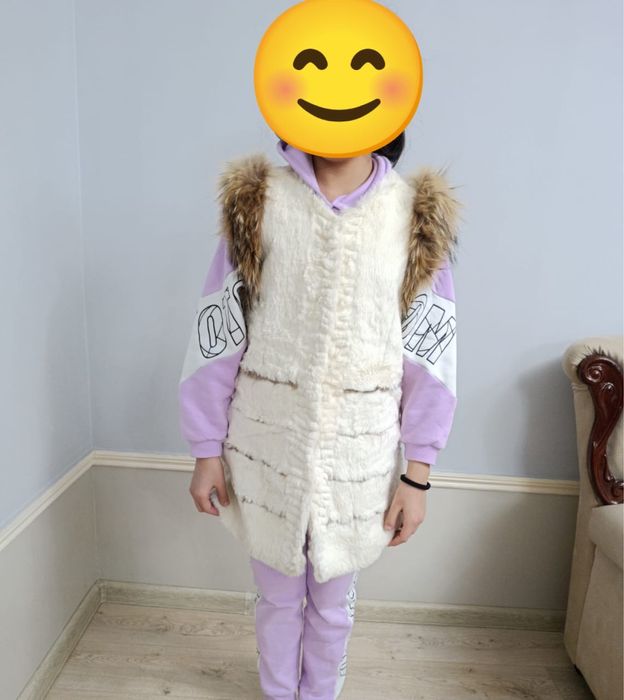 Жилетка меховая рукава писец, кролик