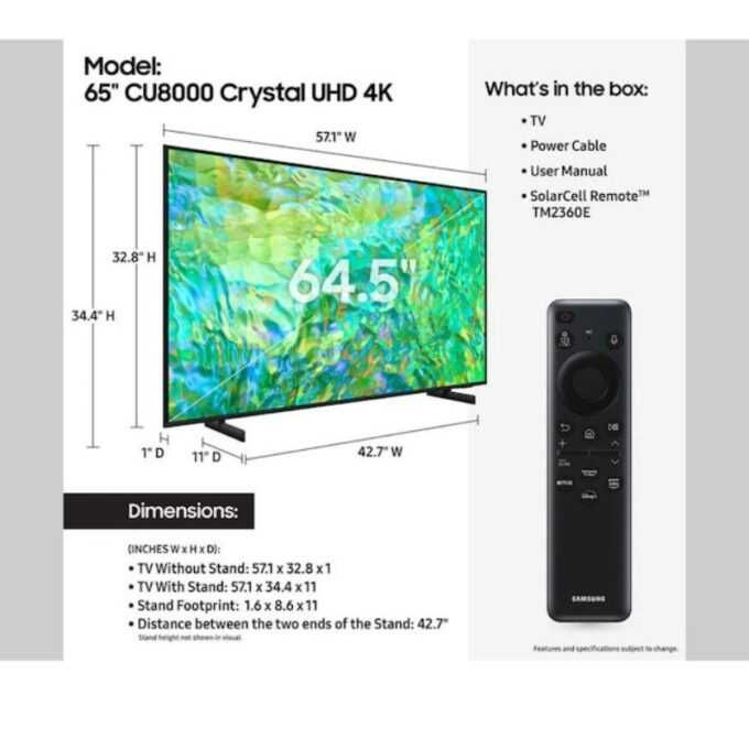 Телевизор SAMSUNG 85" Crystal UHD 4K 2023 есть услуги доставки
