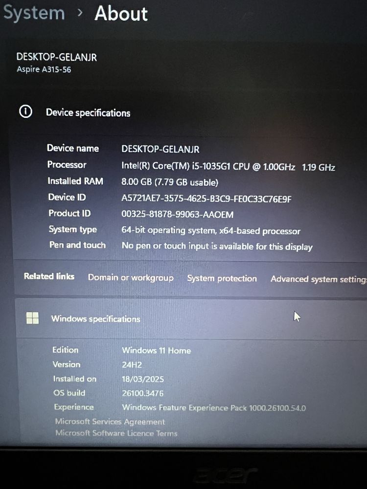 Laptop Acer i5 genearia 10 Ssd 1tb