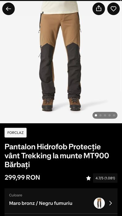 Pantaloni forclaz mt900 NOi
