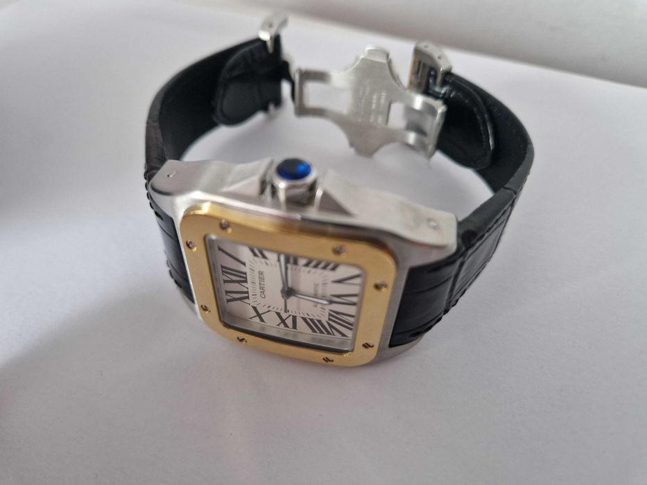 CARTIER Santos 100 XL -Automatic - Gold Bezel 39x51 mm