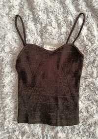 Top scurt strălucitor y2k, H&M, nou